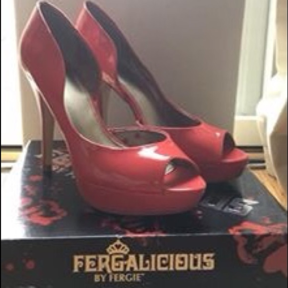 Fergalicious red peep toe